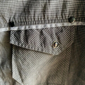 Swiss Cross Men Button Up Short Sleeve Shirt Gray W/White Checked Pattern  XL